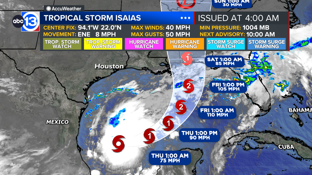 Isaias made landfall near Destin Florida
       — ABC 7 Bay Area