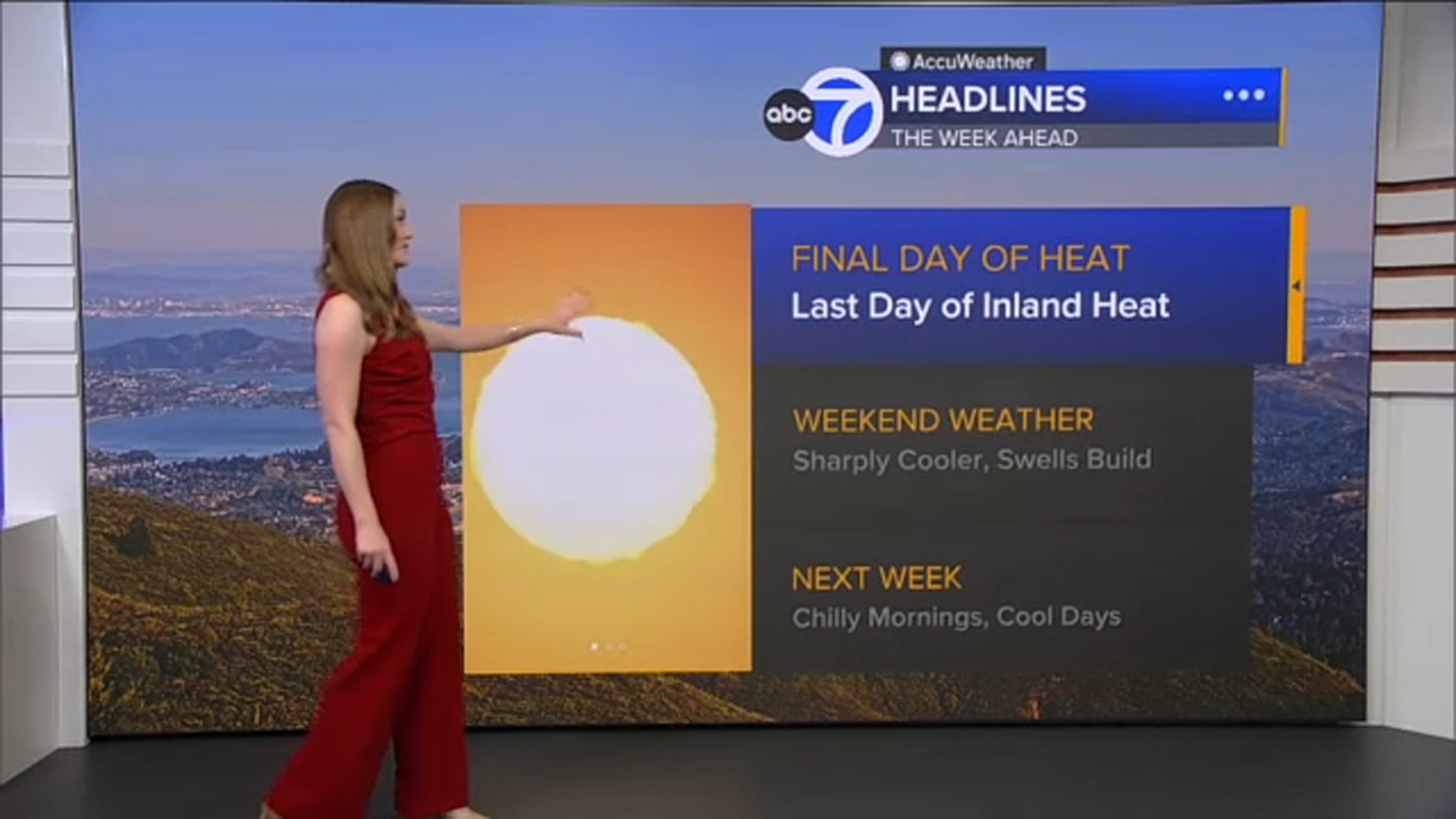 AccuWeather Forecast: Heat Advisory expires tonight; temps cool down into weekend
       — ABC 7 Bay Area, San Ramon Community news