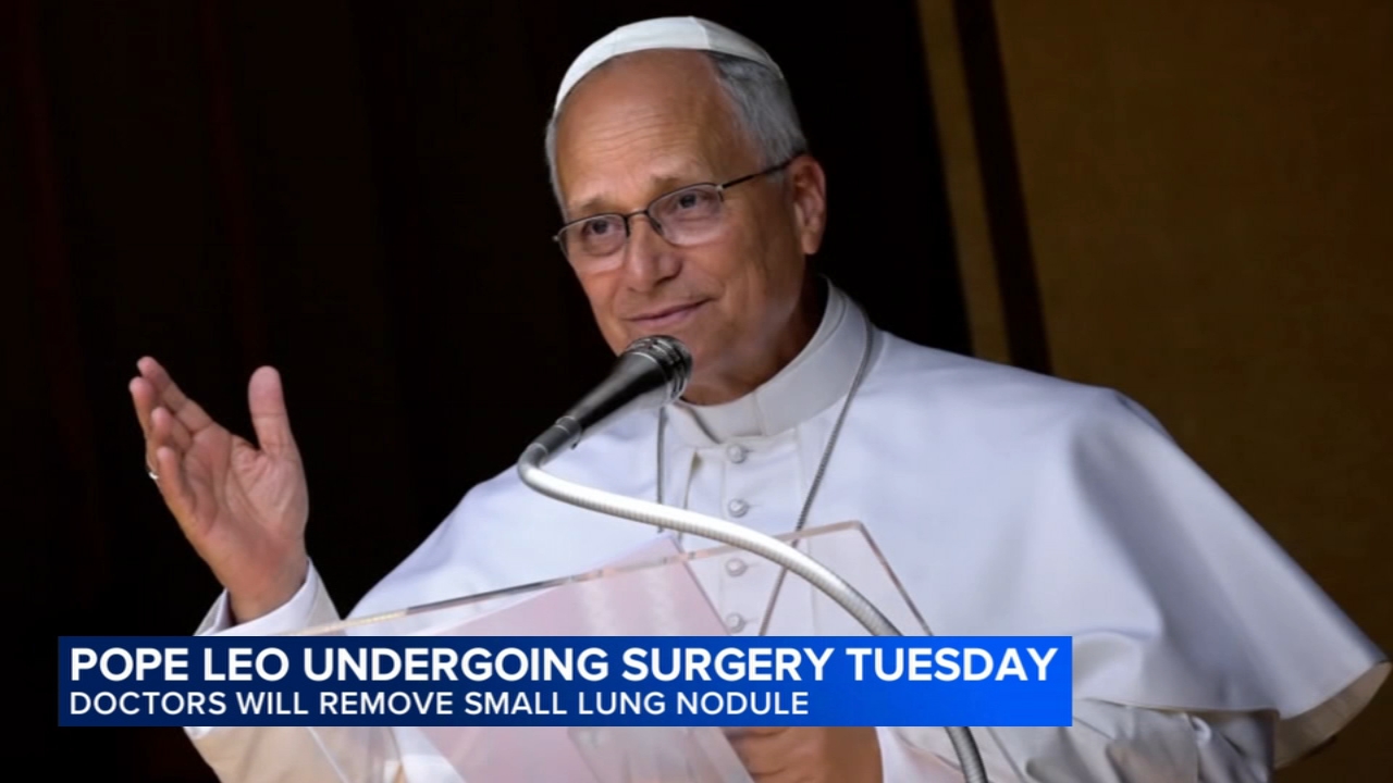 Pope Leo heads to hospital ahead of surgery to remove lung nodule

       — ABC 7 Bay Area, San Ramon Health news